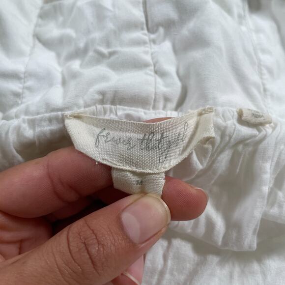 Anthropologie Forever That Girl Medium Tiered Ruched Back Bow Dress White - Picture 9 of 12